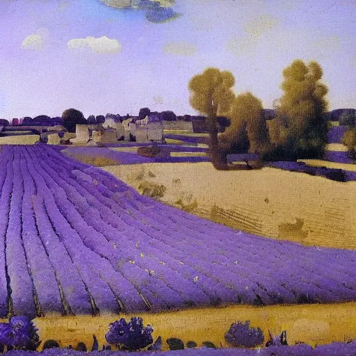 Image similar to field of lavender in france by johannes vermeer