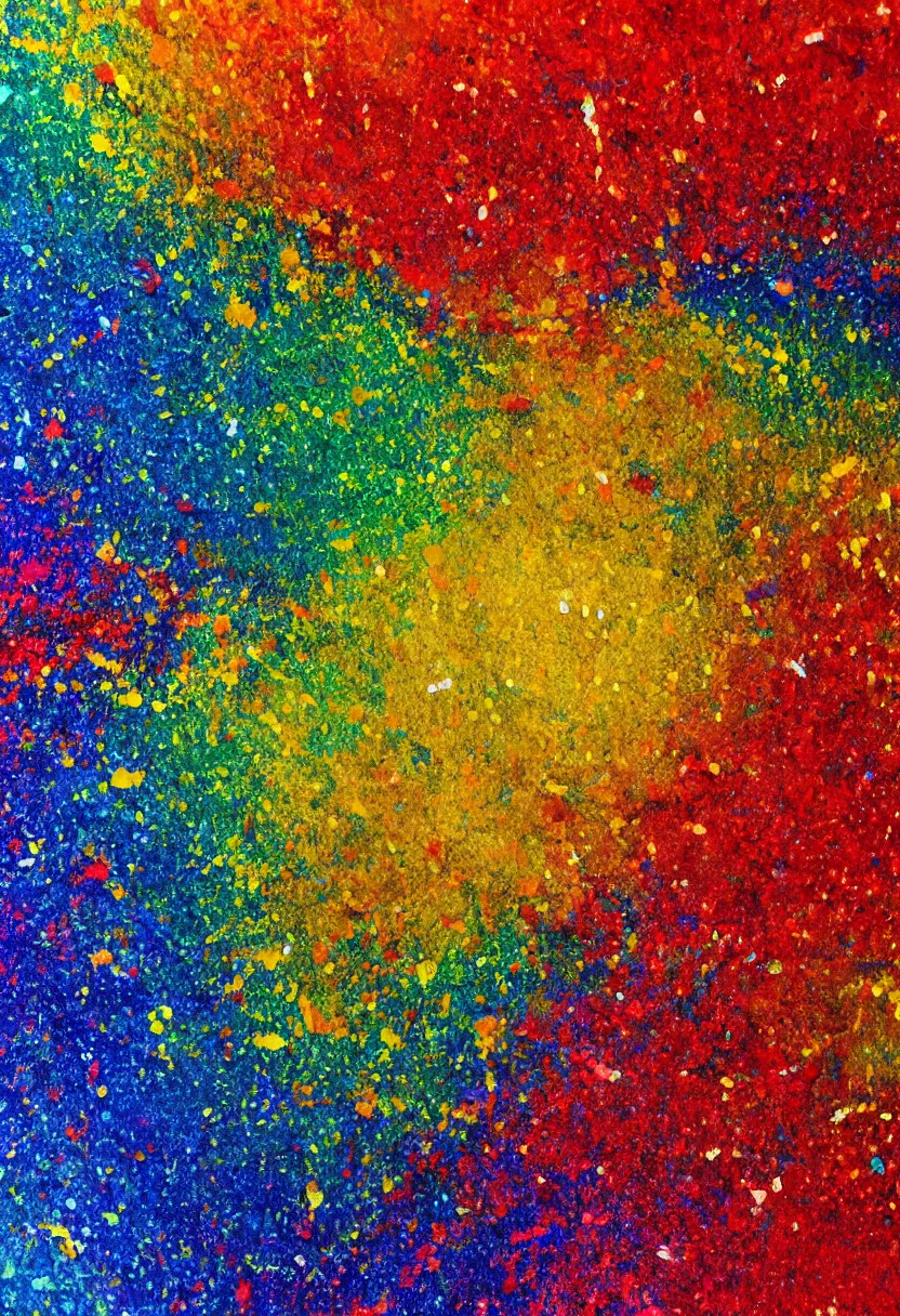 Image similar to high detailed painting of a heart made of splashing liquids and thick paints falling on glitter, 8 k rendering