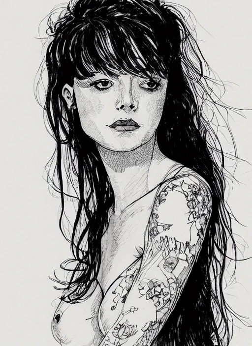 Image similar to a portrait of amber by kaethe butcher and moebius