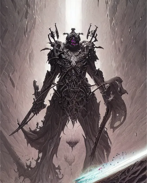 Prompt: The last enemy that shall be destroyed is death, full body image, artwork by artgerm, Luminism, medievil spear, D&D, extraordinary phenomenon, fantasy, intricately detailed, elegant, digital painting, smooth, sharp focus, art by Greg Rutkowski, art by Ruth Asawa, art by Stephan Martiniere, art by Ted Nasmith, art by H.R. Giger