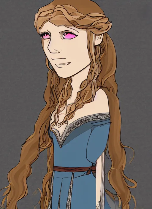 Image similar to myrcella from game of thrones, anima style