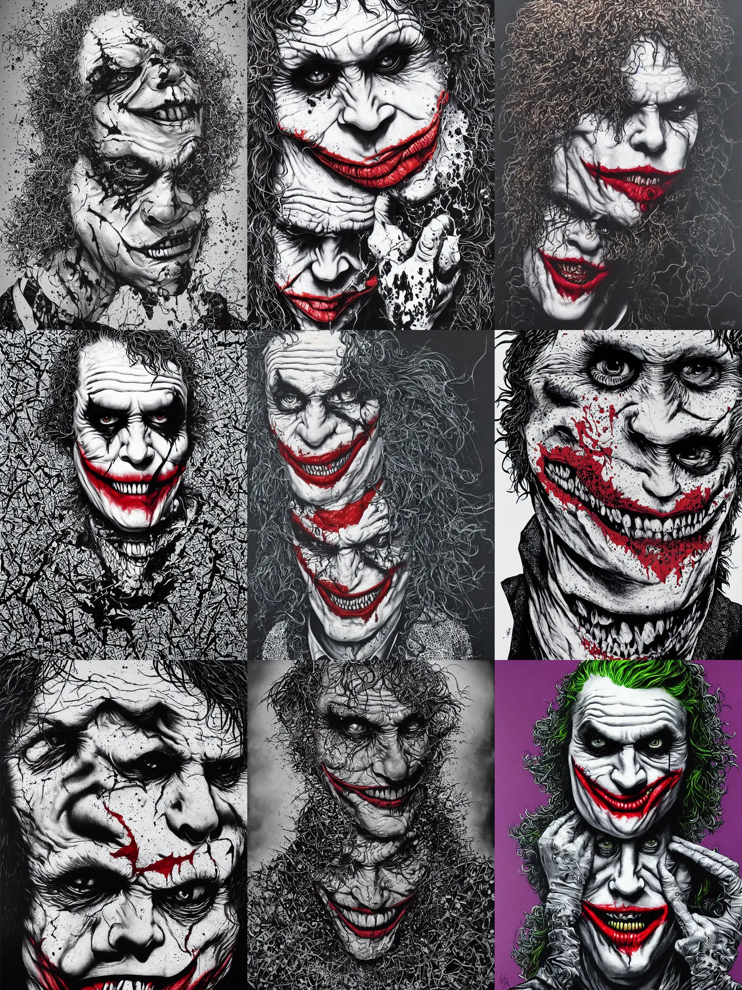 Prompt: Dan Hillier painting of The Joker