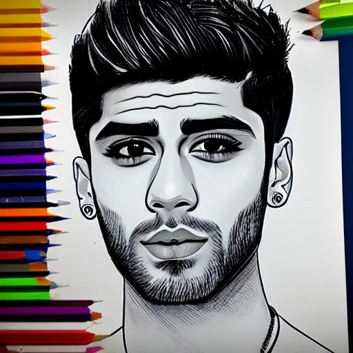 Image similar to zayn malik, drawn by Valentina Remenar