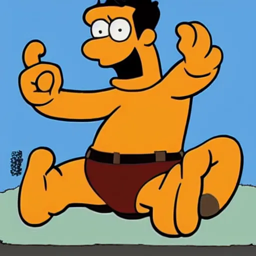 Image similar to Fred Flintstone in the style of The Simpsons