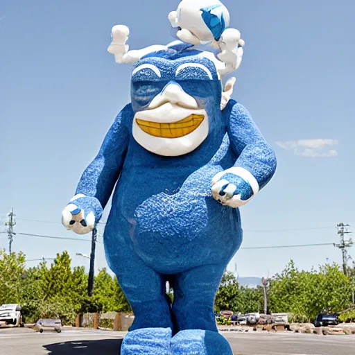 Prompt: giant mascot made of porcelain