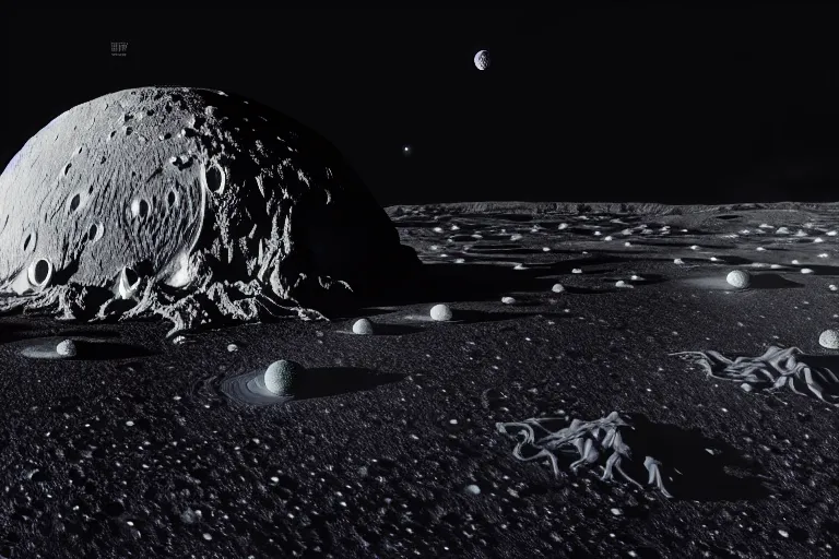 Image similar to cthulhu with face of 🤡 the lunar surface, moon, high detail, artstation, horizon, photorealistic, movie still