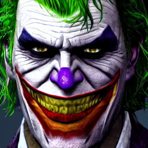 Image similar to the joker as a character on Skyrim videogame