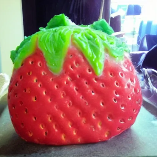 Image similar to horrifying strawberry abomination