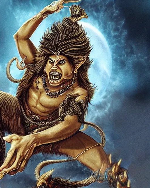 Prompt: Tom Cruise as the Hindu God Narasimha