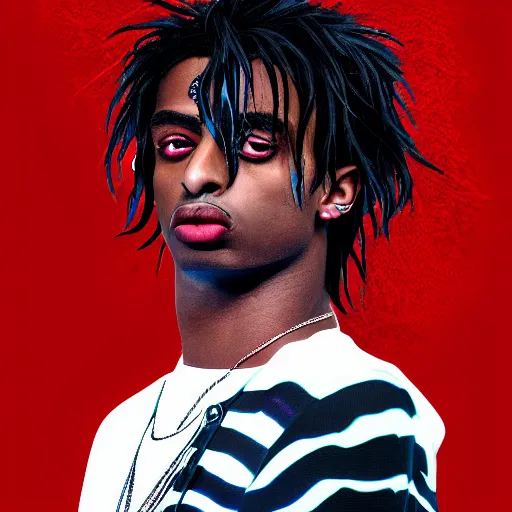 Image similar to playboi carti as a vampire digital art 4 k the detailed super realistic