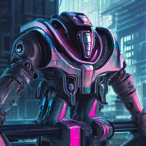 Prompt: cyberdog panzerwolf from steel with cyber parts by ian pesty and alena aenami, matte painting, concept art, washed colors,