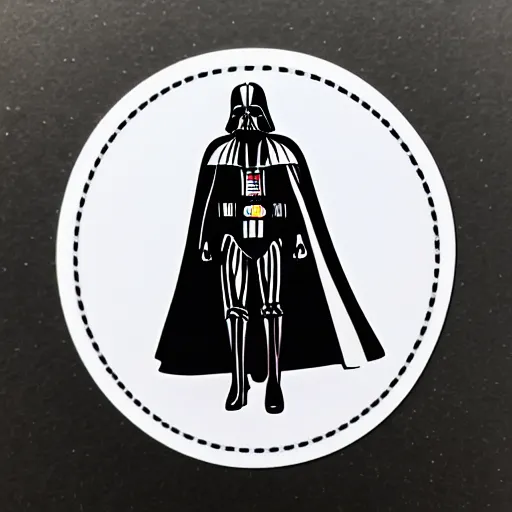 Image similar to symmetrical die cut sticker, darth vader