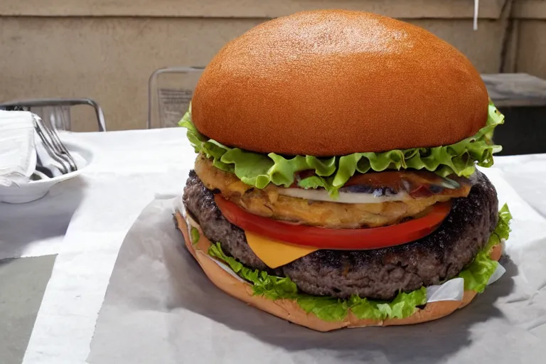 Image similar to 1 0 lb burger that needs a fork