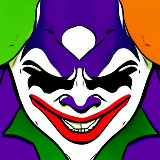 Prompt: colorful logo of the Joker