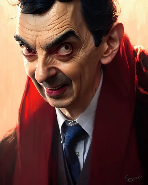 Prompt: mr bean is dr strange, fine details, realistic shaded lighting poster by greg rutkowski, magali villeneuve, artgerm, jeremy lipkin and michael garmash and rob rey