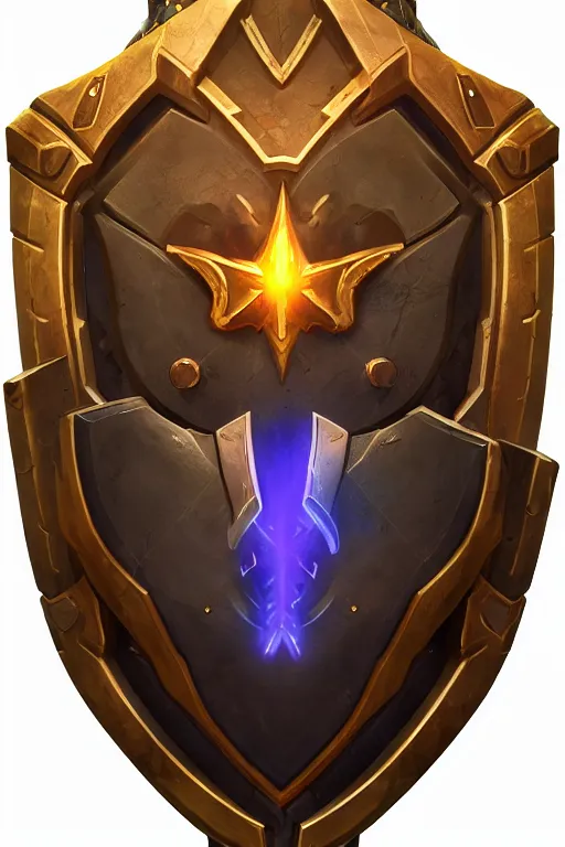 Image similar to shield fantasy epic legends game icon stylized digital illustration radiating a glowing aura global illumination ray tracing hdr fanart arstation by ian pesty and katarzyna da „ bek - chmiel