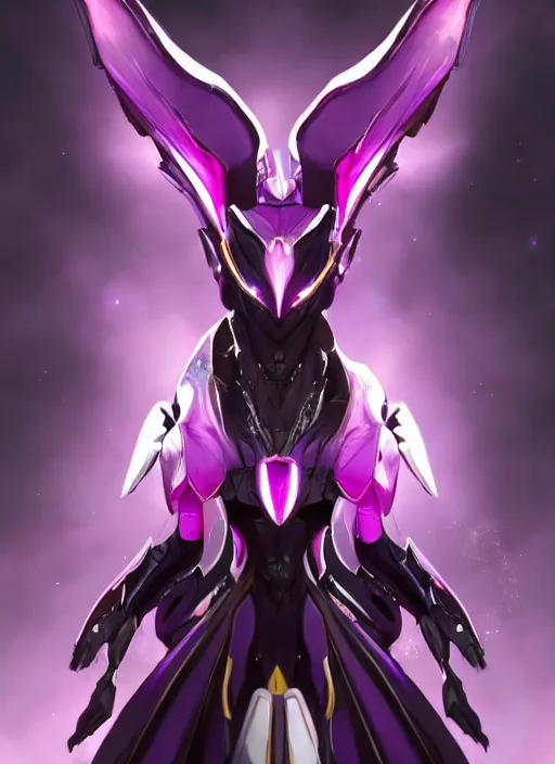 Image similar to cinematic goddess close shot, galactic sized proportional stunning beautiful hot female warframe, sleek mecha female dragon head, metal ears, led purple eyes, smooth fuschia skin, smooth silver armor, floating in space, holding a galaxy, epic proportions, epic size, epic scale, furry art, dragon art, giantess art, warframe fanart, furaffinity, octane