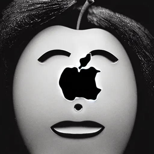 Image similar to human face on apple crying