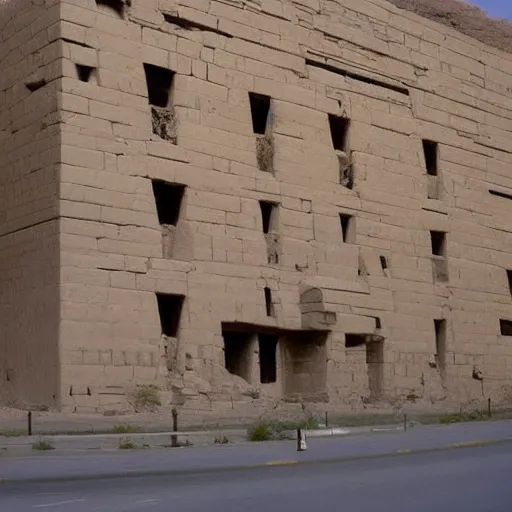 Image similar to mac donalds building in ancient egypt
