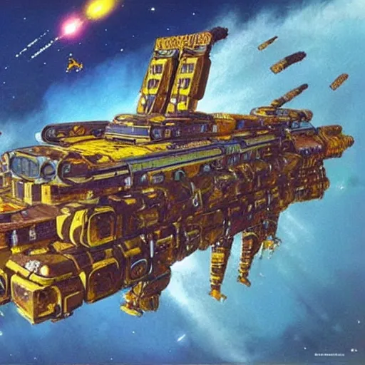 Prompt: a spectacular chris foss painting, detailed, epic