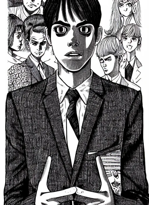 Image similar to portrait of archie andrews, intricate, highly detailed, illustration, art by junji ito, junji ito