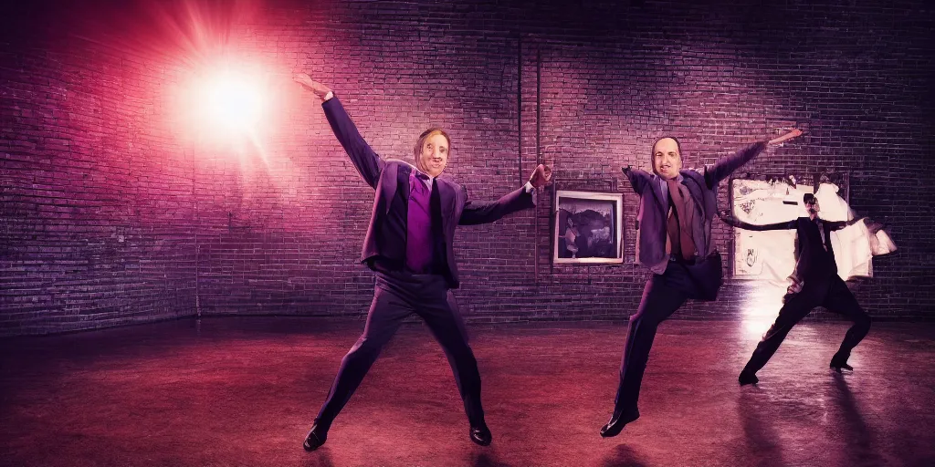 Image similar to a photo of saul goodman dancing, studio photo, beautiful, stunning scene, hdr, award winning photo