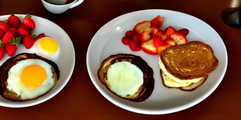 Image similar to photo of breakfast, close - up, low saturation, diffuse light