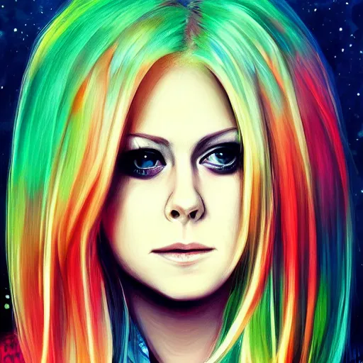 Prompt: Avril Lavigne in the style of Anato Finnstark