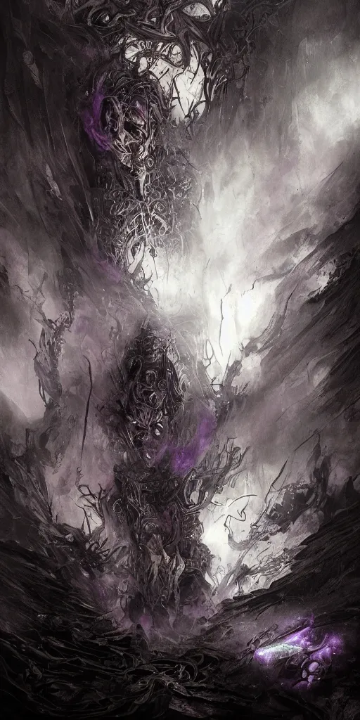 Image similar to Purple fire, dark colors, sinister atmosphere, dramatic lighting, cinematic, establishing shot, extremely high detail, photo realistic, cinematic lighting, pen and ink, intricate line drawings, by Yoshitaka Amano, Ruan Jia, Kentaro Miura, Artgerm, post processed, concept art, artstation, matte painting, style by eddie mendoza, raphael lacoste, alex ross,