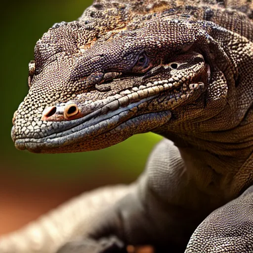 Image similar to komodo dragon with a mane, national geographic, 4 k