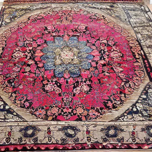 Image similar to old carpet with flower design