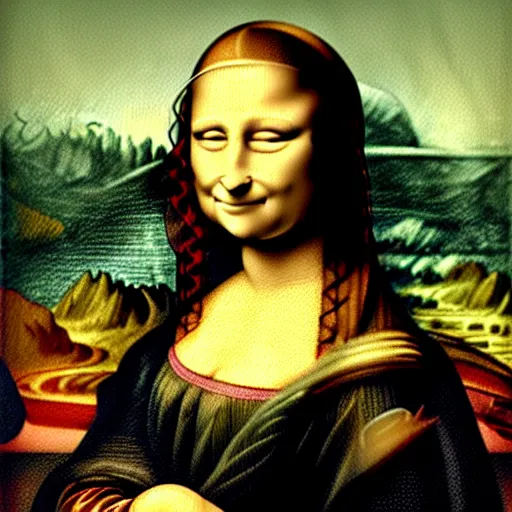 Prompt: Mona Lisa painted by Van Gogh