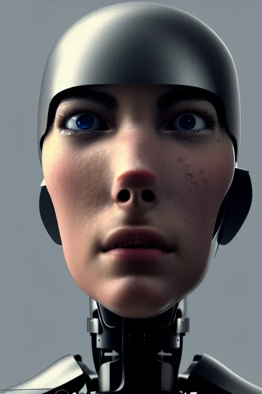 Image similar to headshot of humanoid robot from ex machina, by jean - baptiste monge, octane render, 4 k