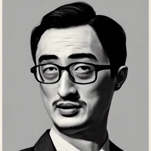 Image similar to A 1950s Colorized Style Poster of Filthy Frank, grainy, realistic, hyperrealistic, very realistic, very very realistic, highly detailed, very detailed, extremely detailed, detailed, digital art, trending on artstation, detailed face, very detailed face, very detailed face, realism, HD Quality, 8k resolution, intricate details, body and head in frame, drawing, inked drawing, poster drawing, neat drawing, 1950s, 50s, in the style of Frank Hampson, in the style of Frank Bellamy, in the style of Dave Gibbons, in the style of Don Lawrence, in the style of Wally Wood, Colorized, 1950s Poster