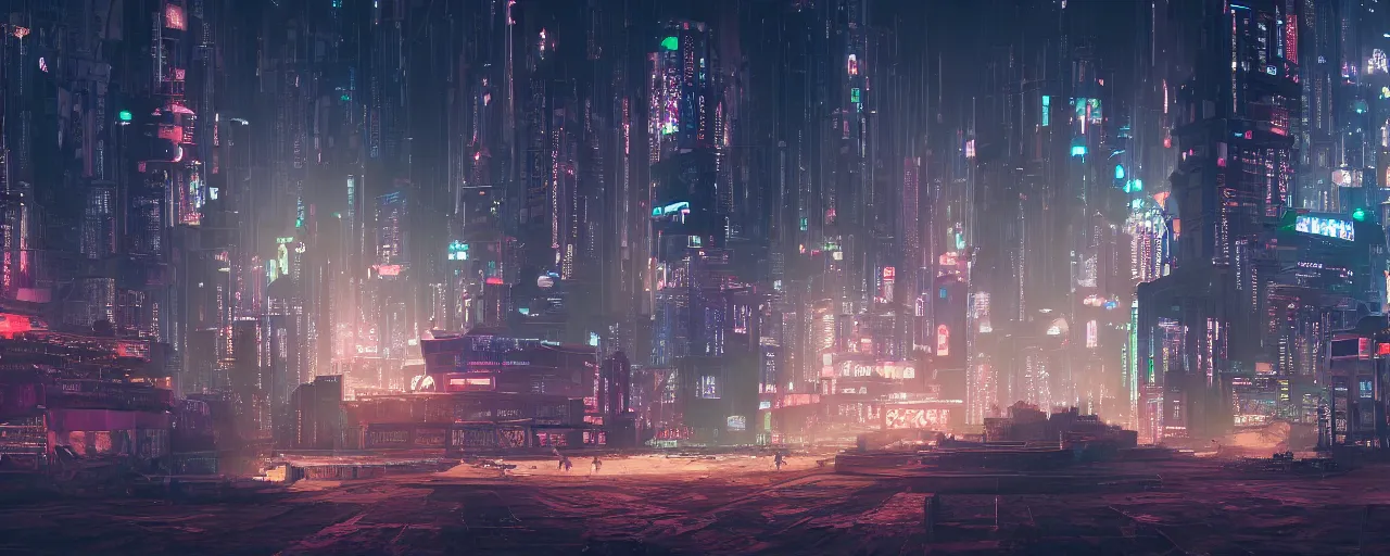 Prompt: A matte painting of a cyberpunk city, XF IQ4, 150MP, 50mm, F1.4, ISO 200, 1/160s, natural light