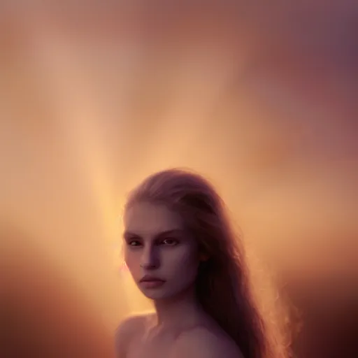 Image similar to photographic portrait of a stunningly beautiful female ghost in soft dreamy light at sunset, smoke fog dust, god rays contemporary fashion shoot, by edward robert hughes, annie leibovitz and steve mccurry, david lazar, jimmy nelsson, breathtaking, 8 k resolution, extremely detailed, beautiful, establishing shot, artistic, hyperrealistic, beautiful face, octane render