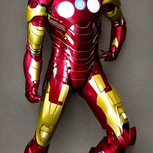 Prompt: golden iron man suit, photography,