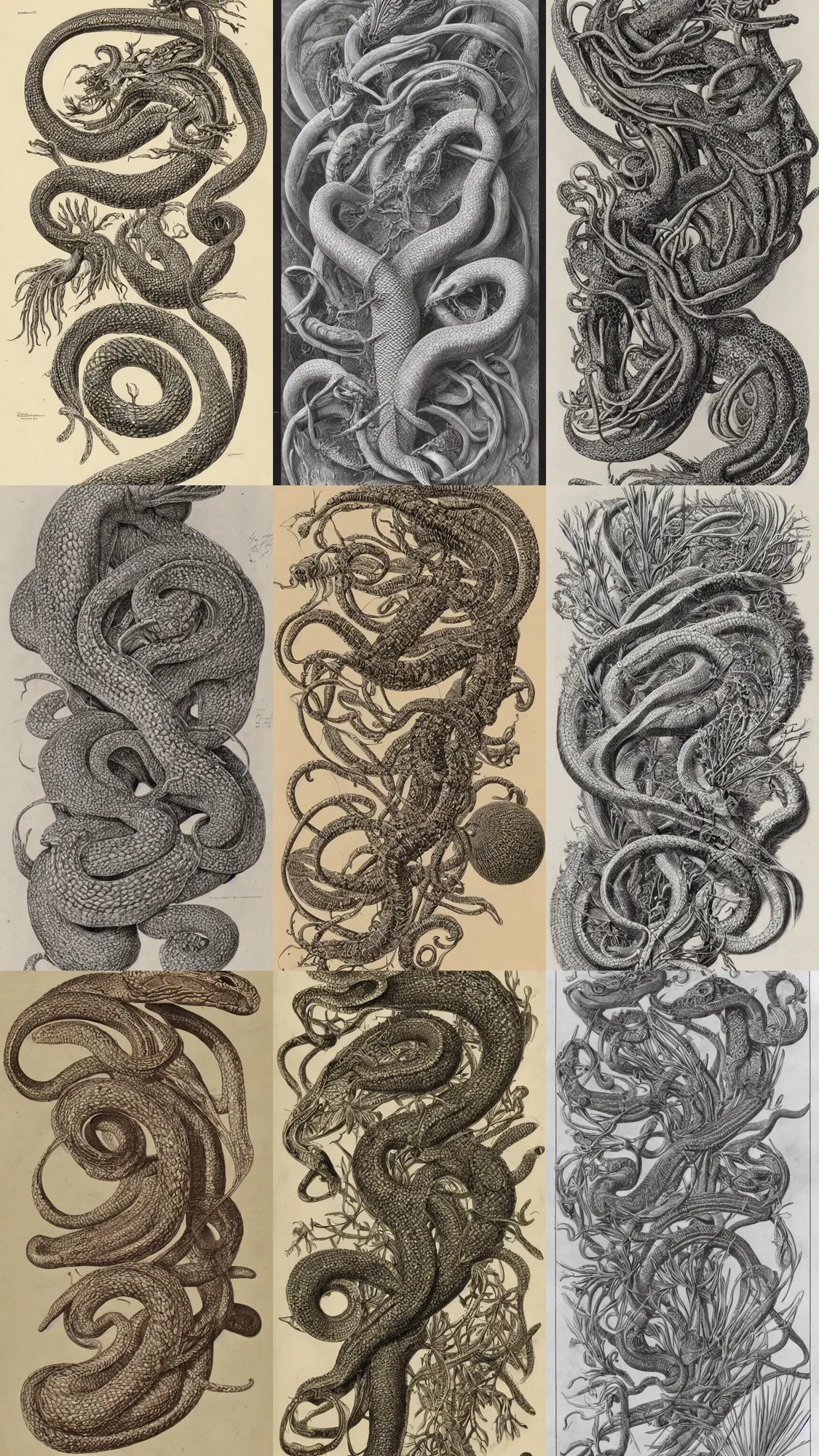 Prompt: snake head by ernst haeckel, botanical drawing, detailed, 4 k, 8 k, beautiful, raw