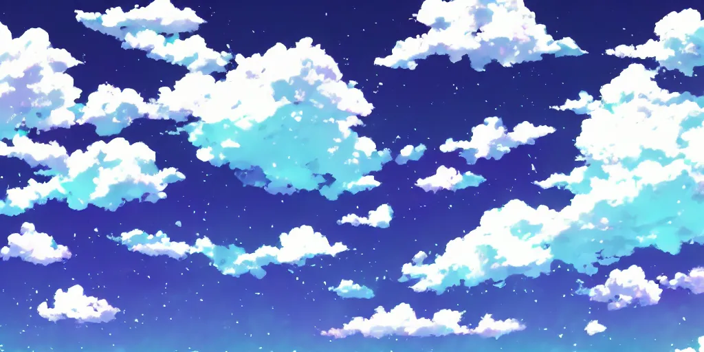 Image similar to A background for an anime-themed social media profile sky bright clouds bloom effect from Skyrim blender studio ghibli clouds