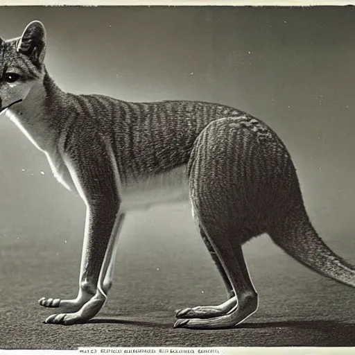 Prompt: Photograph of a Thylacine