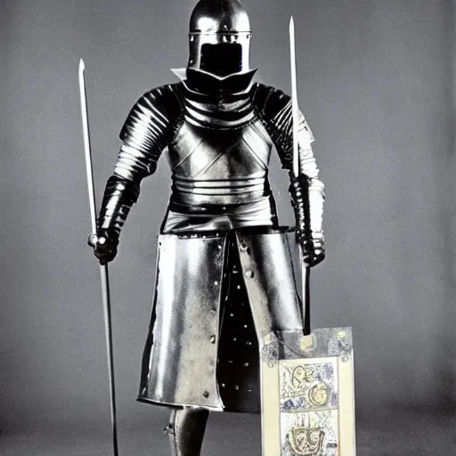 Image similar to Medieval knight in 1979 New York