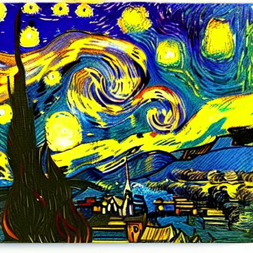 Image similar to bright colourful aurora painting by van gogh