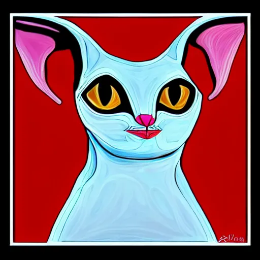 Image similar to sphinx cat, symmetrical, digital art, high quality, illustration, museum, oil painting, sticker,