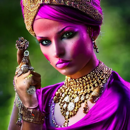 Image similar to aesthetic!!!!!! Female genie, EOS 5DS R, ISO100, f/8, 1/125, 84mm, postprocessed, crisp face, facial features