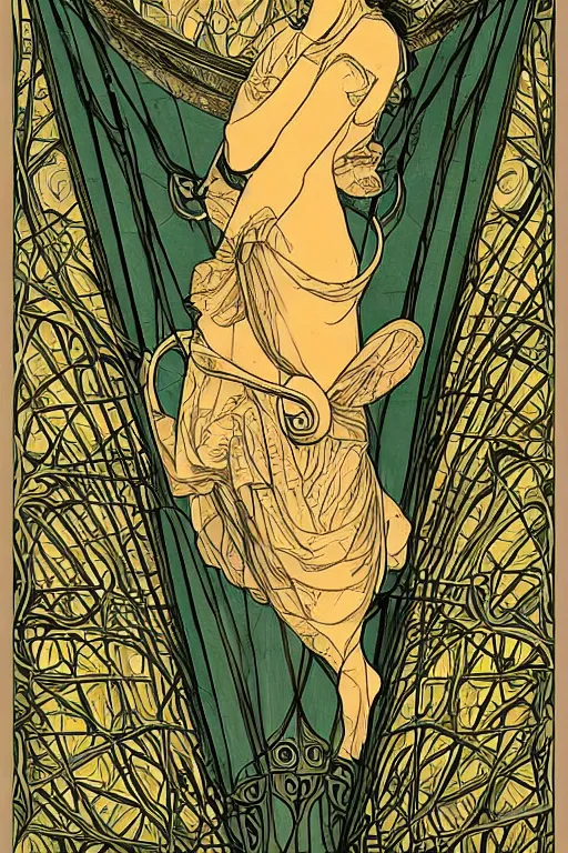 Image similar to Ship of Theseus, completely new, in art nouveau style, digital art, hyperrealistic