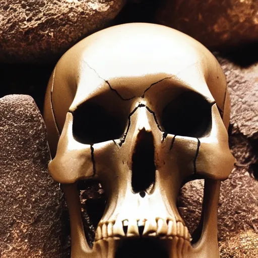 Prompt: a skull made of fine gemstone, inside the skull is planet earth