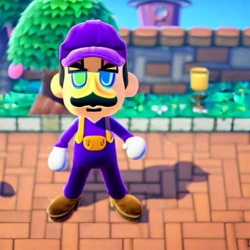 Prompt: waluigi in animal crossing new horizons, highly detailed, extremely high quality, hd, 4 k, 8 k, canon 3 0 0 mm, professional photographer, 4 0 mp, lifelike, top - rated, award winning, realistic, detailed lighting, detailed shadows, sharp, no blur, edited, corrected, trending