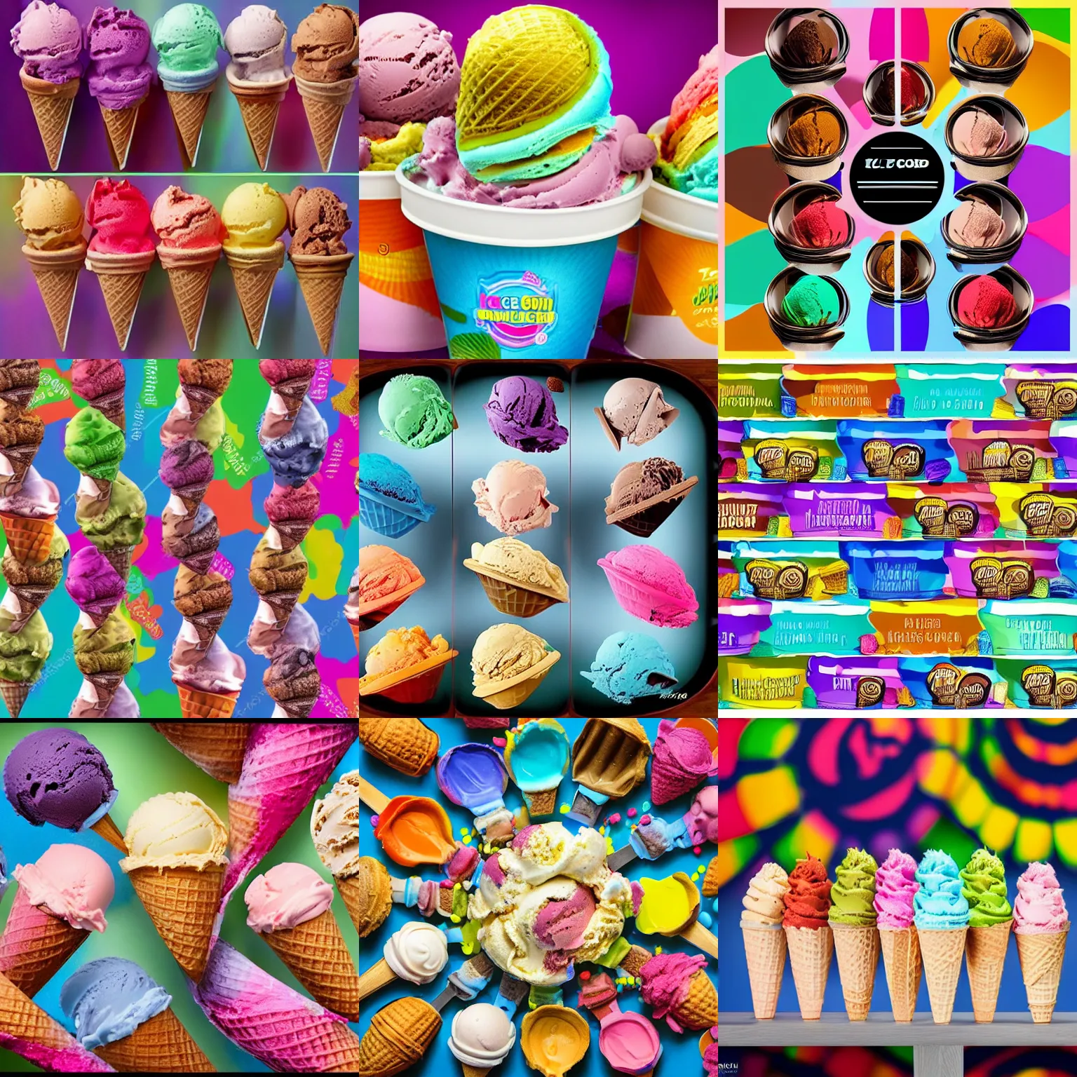 Prompt: an ice cream with ten scoops each different flavors, highly detailed, photo, award winning, colorful