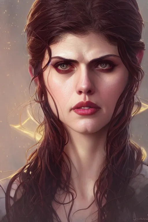 Prompt: alexandra daddario as spider girl, realistic portrait, symmetrical, highly detailed, digital painting, artstation, concept art, smooth, sharp focus, illustration, cinematic lighting, art by artgerm and greg rutkowski and alphonse mucha