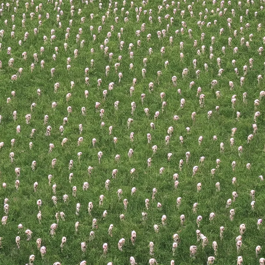 Image similar to “beautiful symmetrical peeps in field”